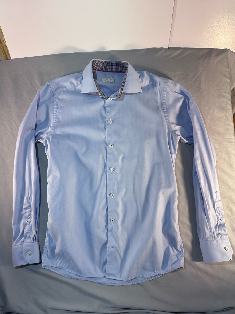 Eton Slim Fit Light Blue Dress Shirt 40 / 15.75